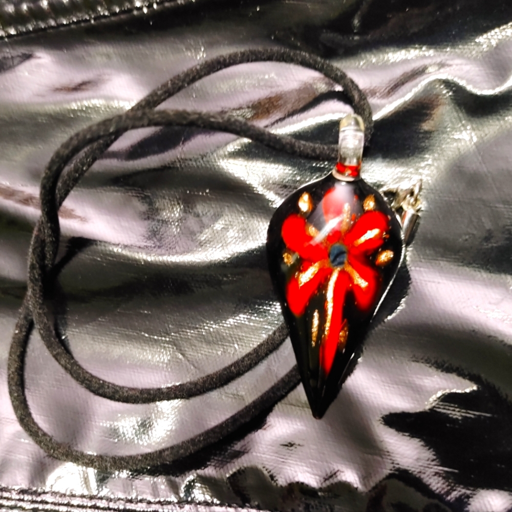 DONATED 🦖 🦖 Glass Pendant Necklace with Velvet chord